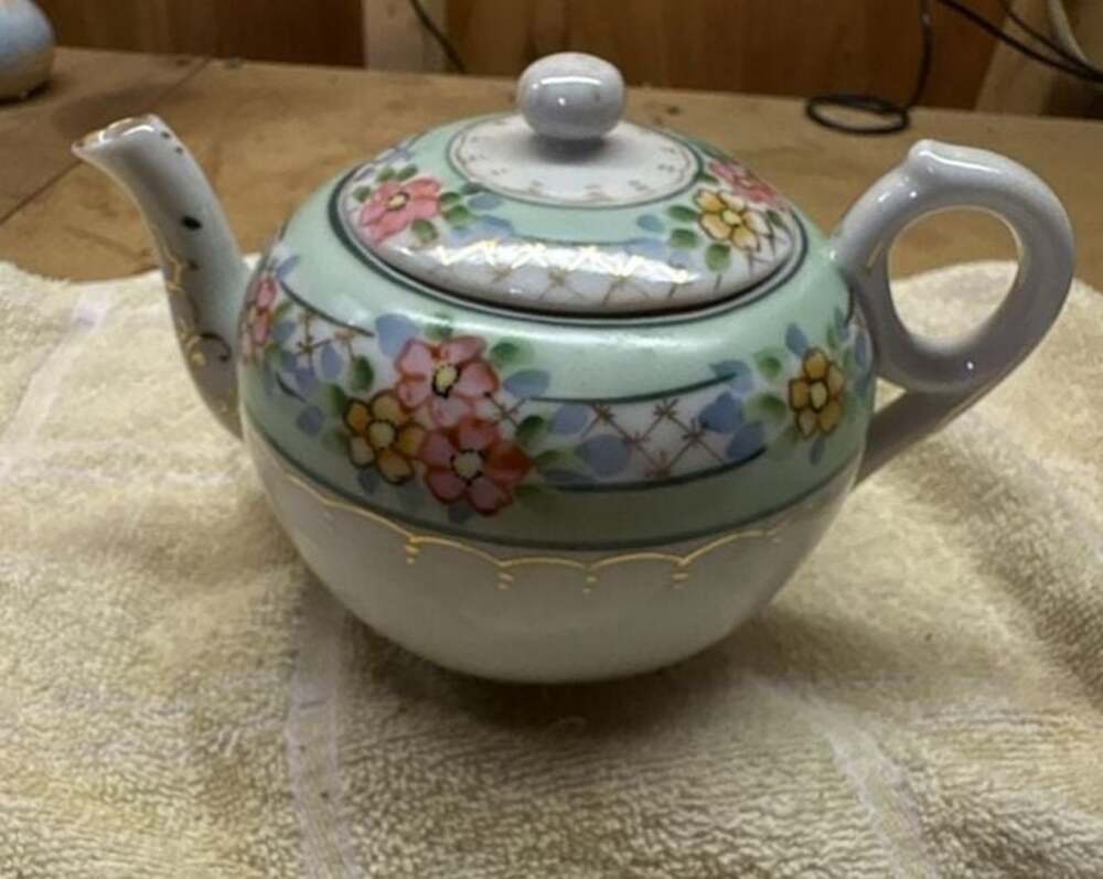 Nippon Hand Painted Teapot Floral 1930s